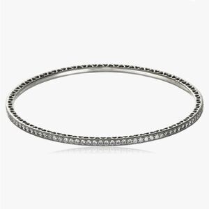 Pandora ALE 925 Oval Bangle Bracelet Twinkling Forever, Clear Cubic Zirconia